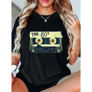 100% Cotton Retro 80's Mix Tape T-Shirt  t shirts women