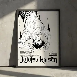 Toji Fushiguro Jujutsu Kaisen Manga Panel Poster Print, JJK Anime Artwork Wall Decor, Minimalist Retro Aesthetic, Gift for Anime Fan