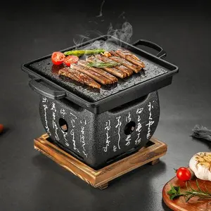 Lava hot cooking stone with stove set Japanese steak hot stone indoor barbecue hot beef chop stone cooking stone set