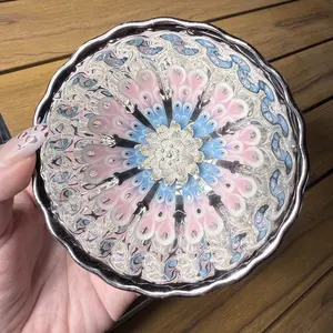 Jianzhan Kung Fu Tea Cup with Luminous Silver Lotus and Peacock Feather Pattern, Symbolizing Happiness Upon Opening the Screen