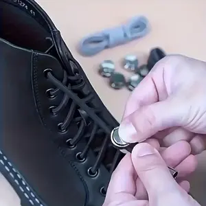 Four-Piece Laceless Shoe Buckles, Aluminum Spring Buckle, Easy Installation Lazy Shoe Buckles, Suitable for Sports Shoes and Casual Shoes