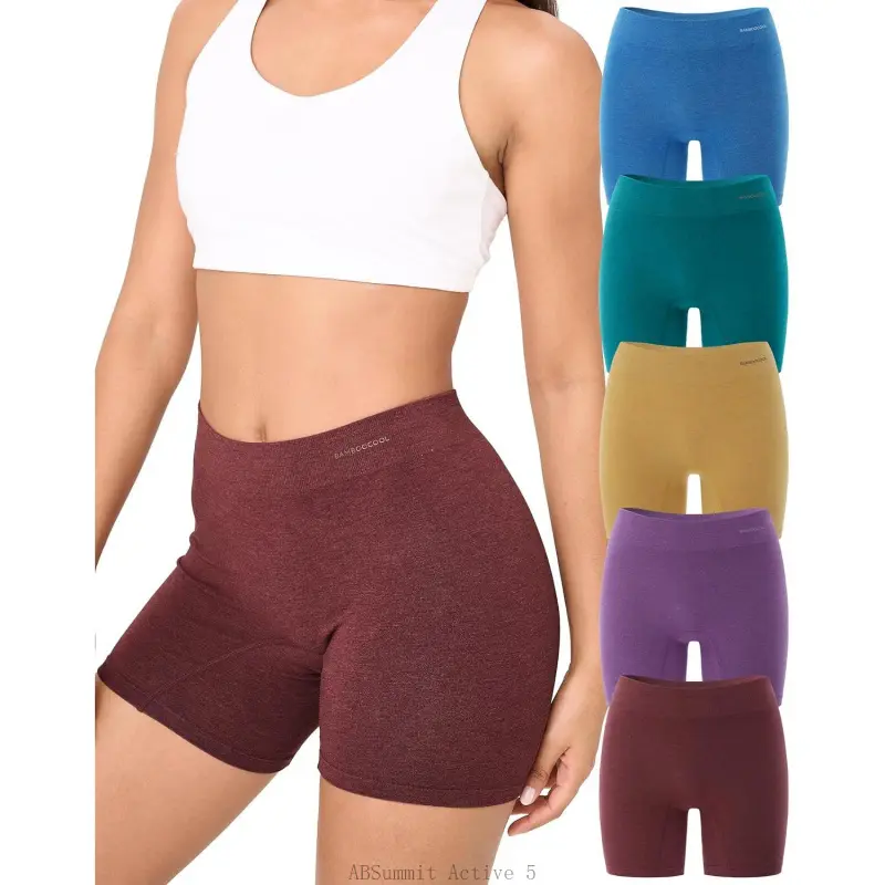 BAMBOO COOL Womens Boyshort Panties Seamless Underwear Boxer Briefs For Ladies 5 PackABSummit Active