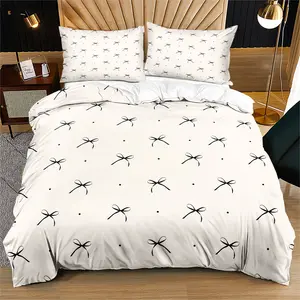 Elegant Duvet Cover Set with Bowknot Design, Soft Skin-Friendly Fabric, Includes One Quilt Cover and Pillowcase, Perfect for Women
