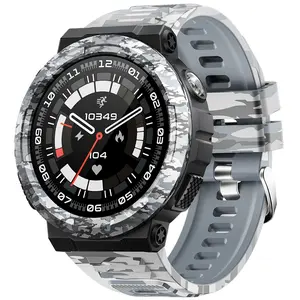 EIGIIS New Smart Watch Men 3ATM Waterproof 1.53" KT75 Outdoor Sports With LED Flashlight Health Monitoring Bluetooth Call Camouf