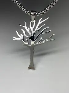 Hip Hop Cutout Tree of Life Necklace | Stainless Steel Tree Pendant | Stylish & Versatile for Any Outfit Modern Versatile Accessories