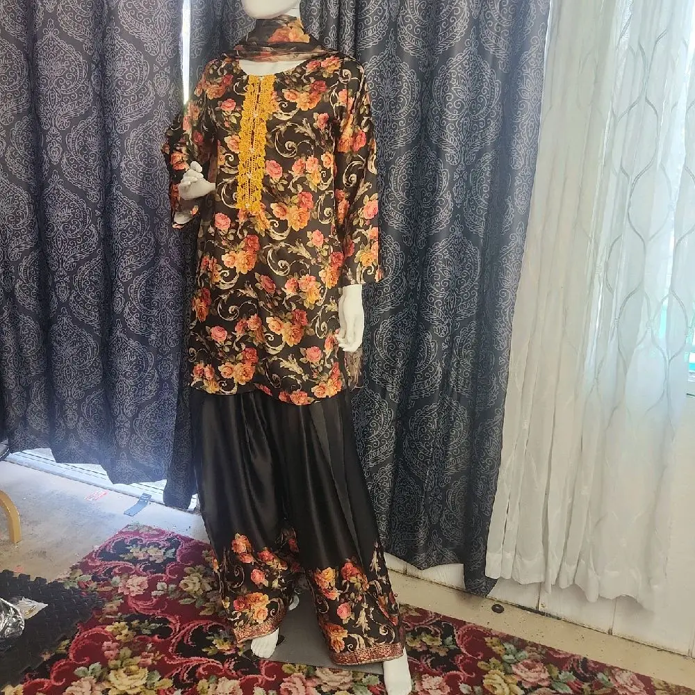 3 piece Silk Farshi Suit