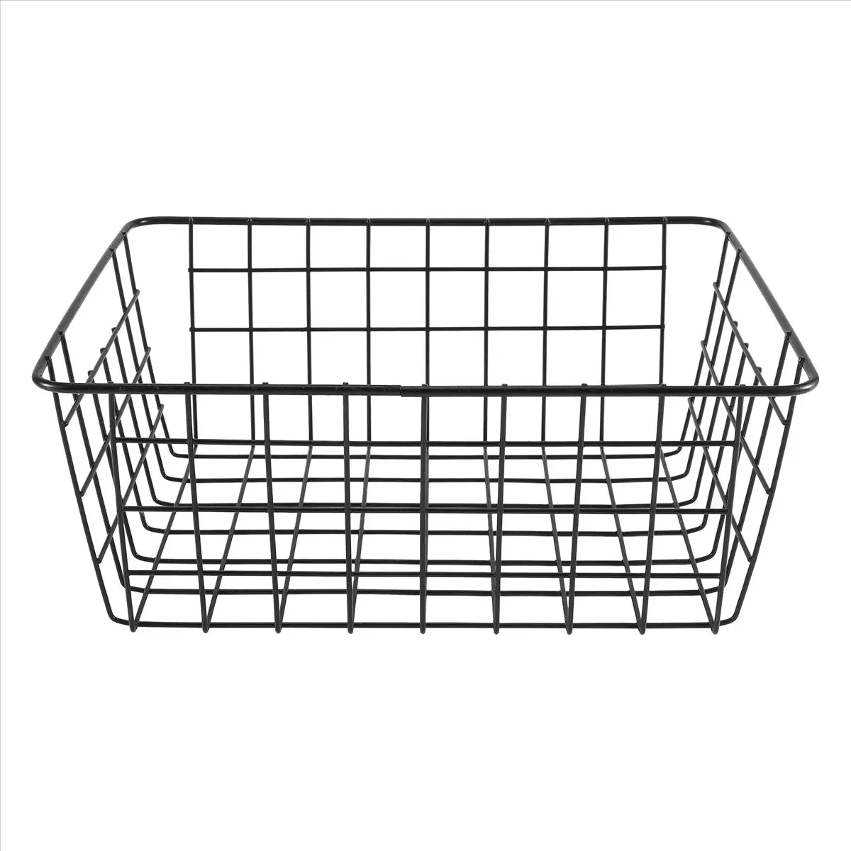 Hollow Iron Wired Basket, Storage Baskets Metal Basket Without Interlining Bathroom Kitchen Organizer Black