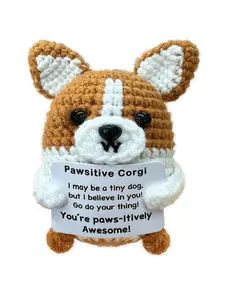 Corgi Gifts for Corgi Lovers,Positive Crochet Animals,Inspiring Mini Cute Corgis Decor Gifts for Good Friends