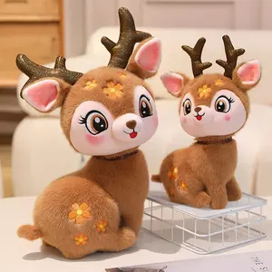 Kawaii Christmas Elk Plush Toys Deer Stuffed Soft Animals Cartoon Toys For Kids Baby Xmas Gift Party Decor Pillow Back to School