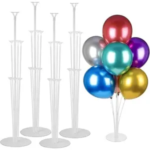 4 Sets Balloon Stand Kits, Balloon Sticks Holder with Base for Table Graduation Birthday Baby Shower Gender Reveal Party Decorations