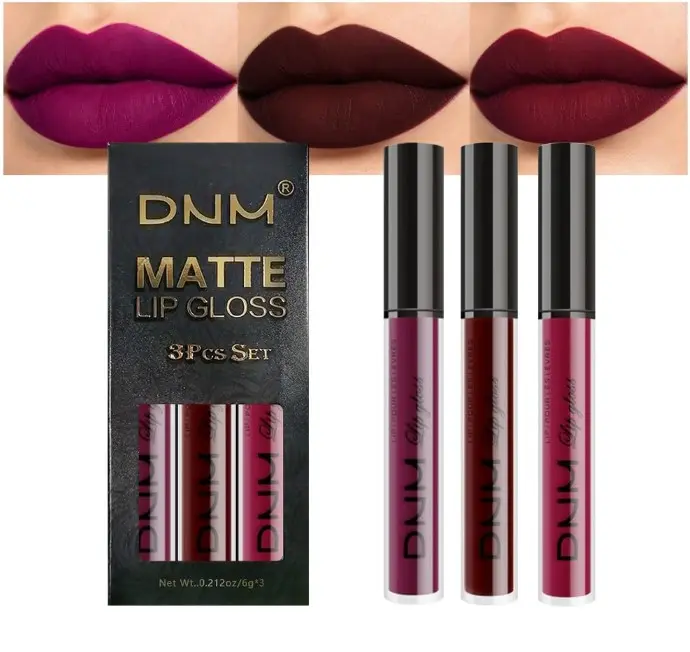 evpct 3Pcs Dark Red Purple Plum Matte Liquid Lipstick Sets for Women Matte Lip Stain Long Lasting Waterproof, Burgundy Blood Blue Red lipstick, Black Cherry Maroon Gothic 24 Hours Magic Lipsticks