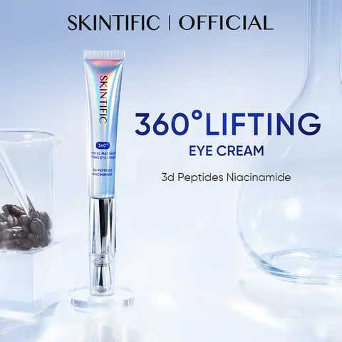[SKINTIFIC] 360° Crystal Massager Lifting Eye Cream, Reduces Puffiness, Brightens & Nourishes Eye Area with 3D Peptides, Niacinamide & Caffeine, Cruelty-Free, Black Friday Gifts, Holiday Gifts