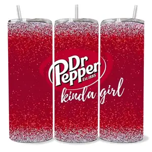 Dr Pepper 20 oz Tumbler - BPA Free, stainless steel, Leak proof, durable, with clear lid
