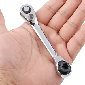 #SummerVibes 1/4" Drive Mini Ratchet Wrench - Double Headed Stubby Ratchet for 1/4" Square Sockets & Hex Bits - 72-Tooth Low Profile EDC Tool for Tight Spaces, Quick Install Release