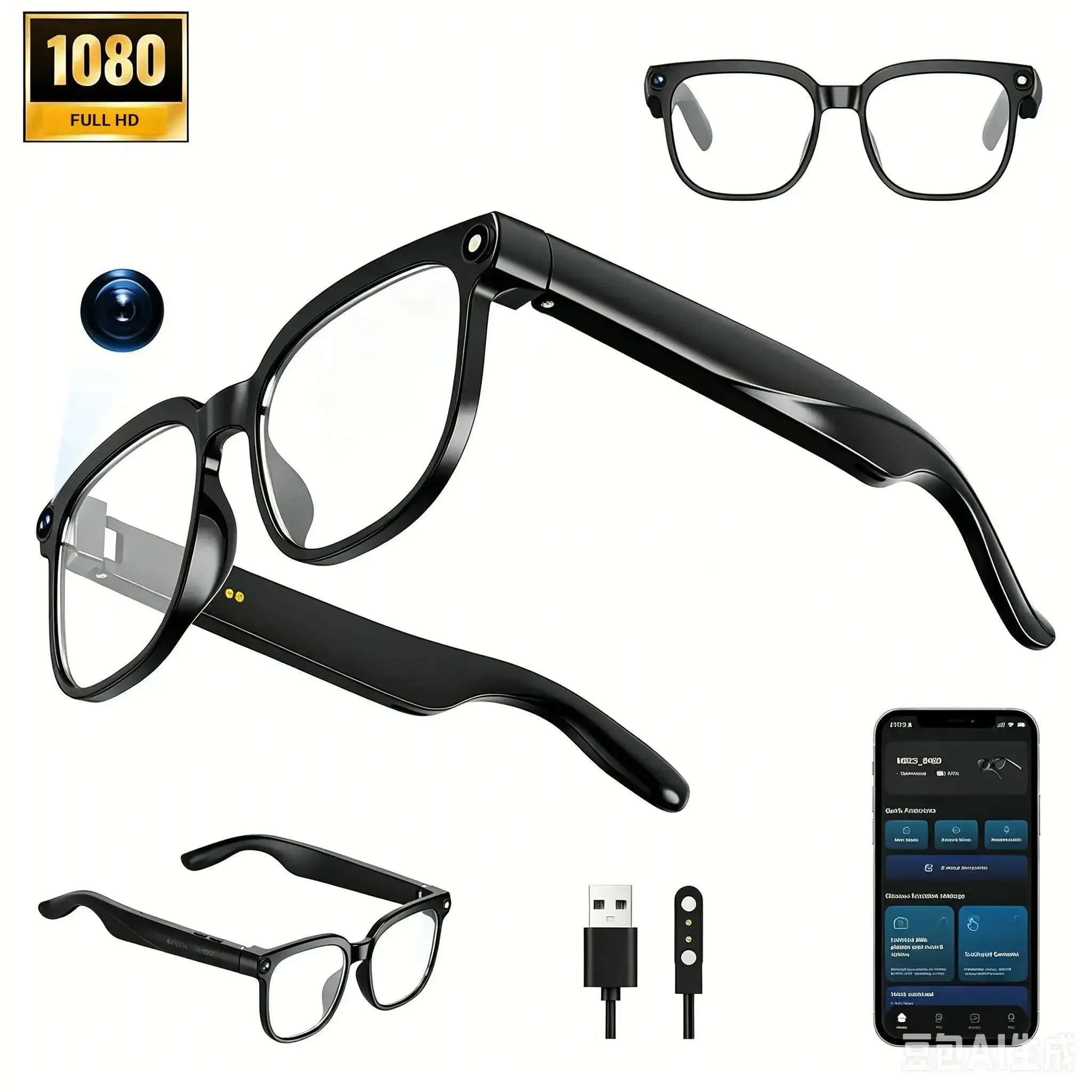 Sports Smart Glasses Ai Camera & Translator, 1080P HD Photochromic, Hands-Free Outdoor Adventures, Multifunctional Audio Sunglasses