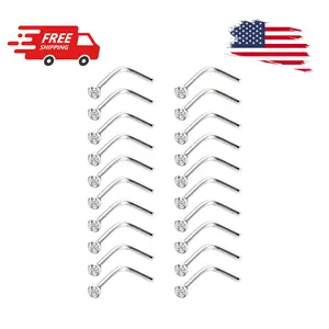20 Pieces Curved Nose Stud Stainless Steel