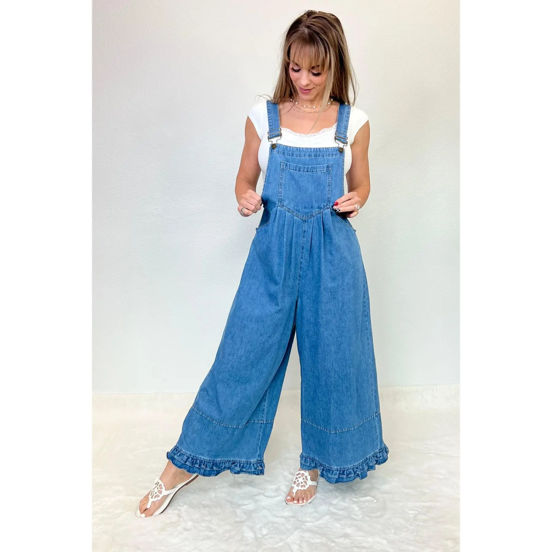 Paisley Denim Overall Jumpsuit
