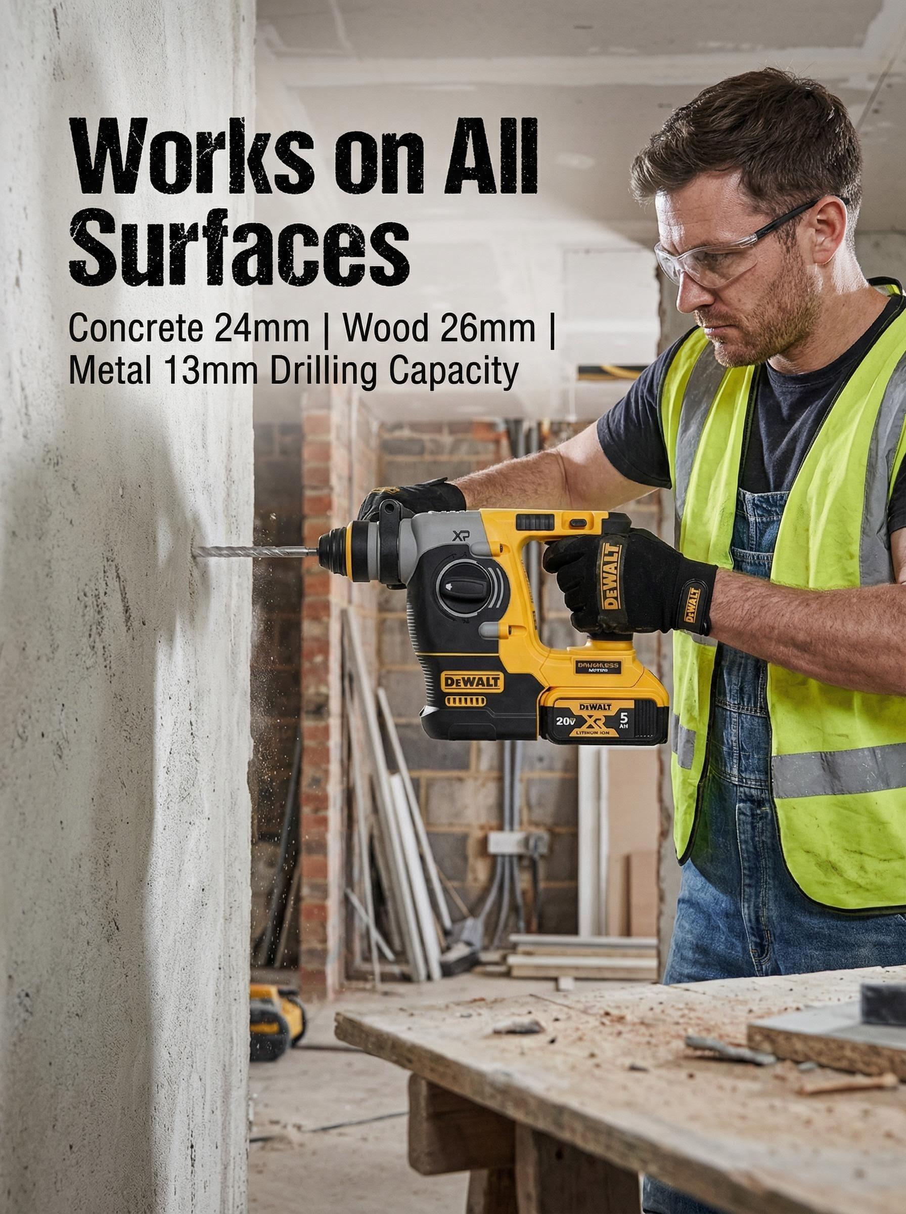 DEWALT DCH273 20V Brushless Rotary Hammer Drill for Concrete Drilling torque multiplier