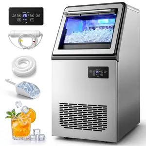 120LBS/24H Commercial Ice Maker Machine, 35LBS Storage Capacity, 6-Min Fast Ice, Self Cleaning, 16-Level Ice Thickness, Under Counter Freestanding Ice Machine