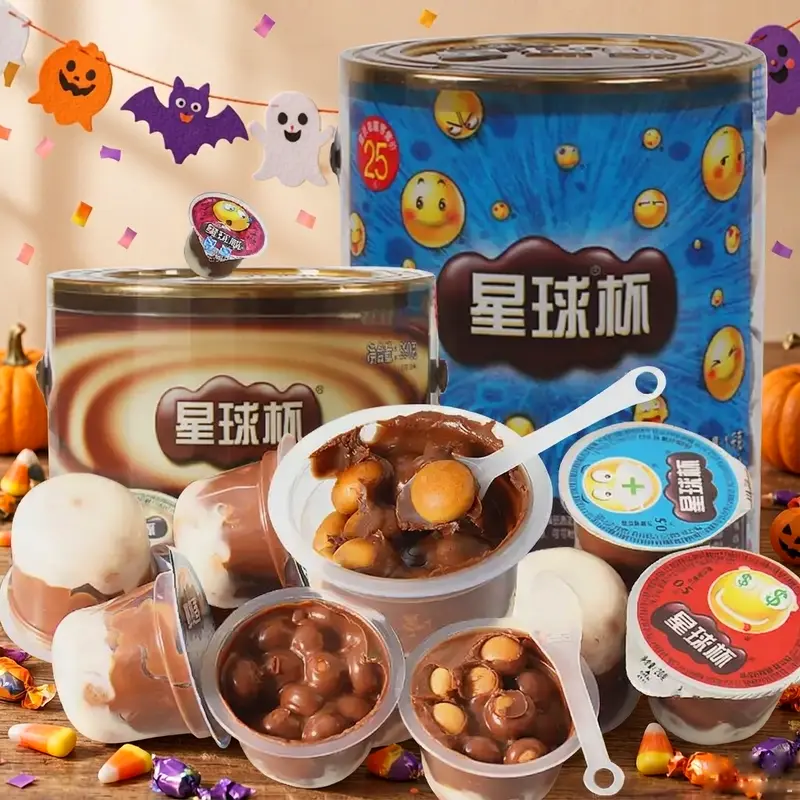 26 Cups] Halloween Snack Variety Cup Pack - Chocolate Sauce