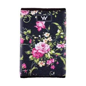 212 MAIN Men's Slim RFID-Safe Front Pocket Wallet - Discreet, Fashion, Graphic, Flexible Men's Wallet with Minimalist Eco-Weave Elastic, English Garden Floral Print Credit Card Organizer, Discreet Men's Wallets, Graphic Men's Wallets