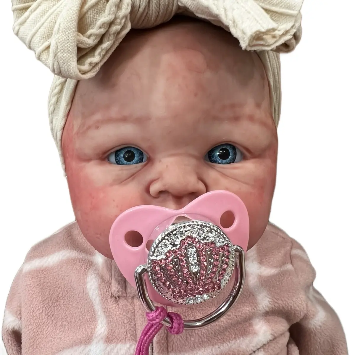 Chunky#2 18” 7.5 lbs Baby with Mottling and Upgraded Eyes - Platinum Silicone