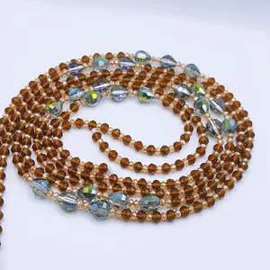 Earthtone waistbeads, 50 inches Adormnent ,Tie on Belly Beads Femal Daily