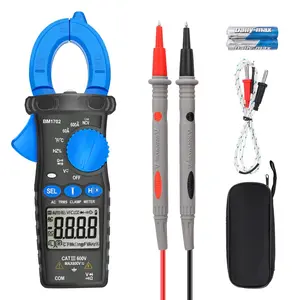 True RMS Clamp Meter 6000 Counts, AC Current (60A/600A),  , Temperature, Capacitance, Resistance, Frequency, NCV, Diode, Continuity Test,BM1702