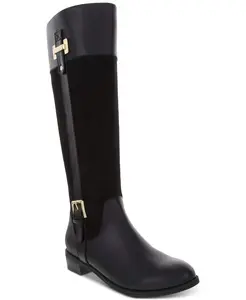 Karen Scott Women's Black Deliee2 Wide Calf Riding Boots