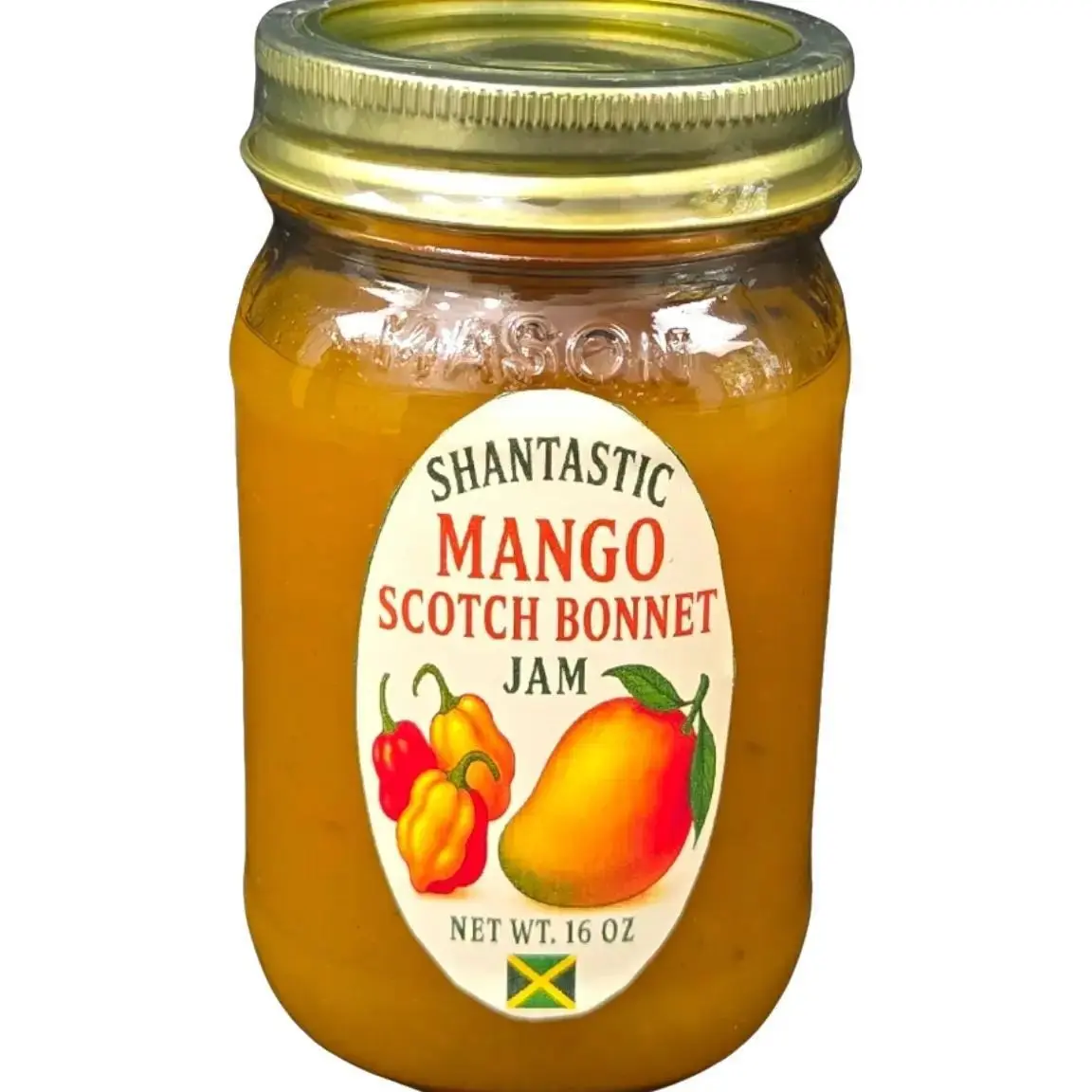 Shantastic Mango Scotch Bonnet Jam - Bold Tropical Sweetness with Ripe Mangoes & Scotch Bonnet Peppers - 16 oz - Mild Heat - Perfect for Cheese Boards & Gourmet Plating