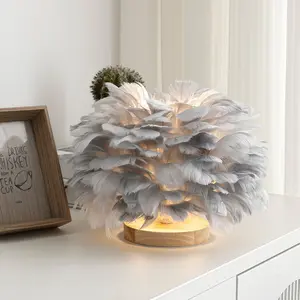 Fluffy Feather Night Light, Romantic Mood Lighting, Aesthetic Bedroom Decor, Gentle Warm Glow, Gift-Ready Table Lamp