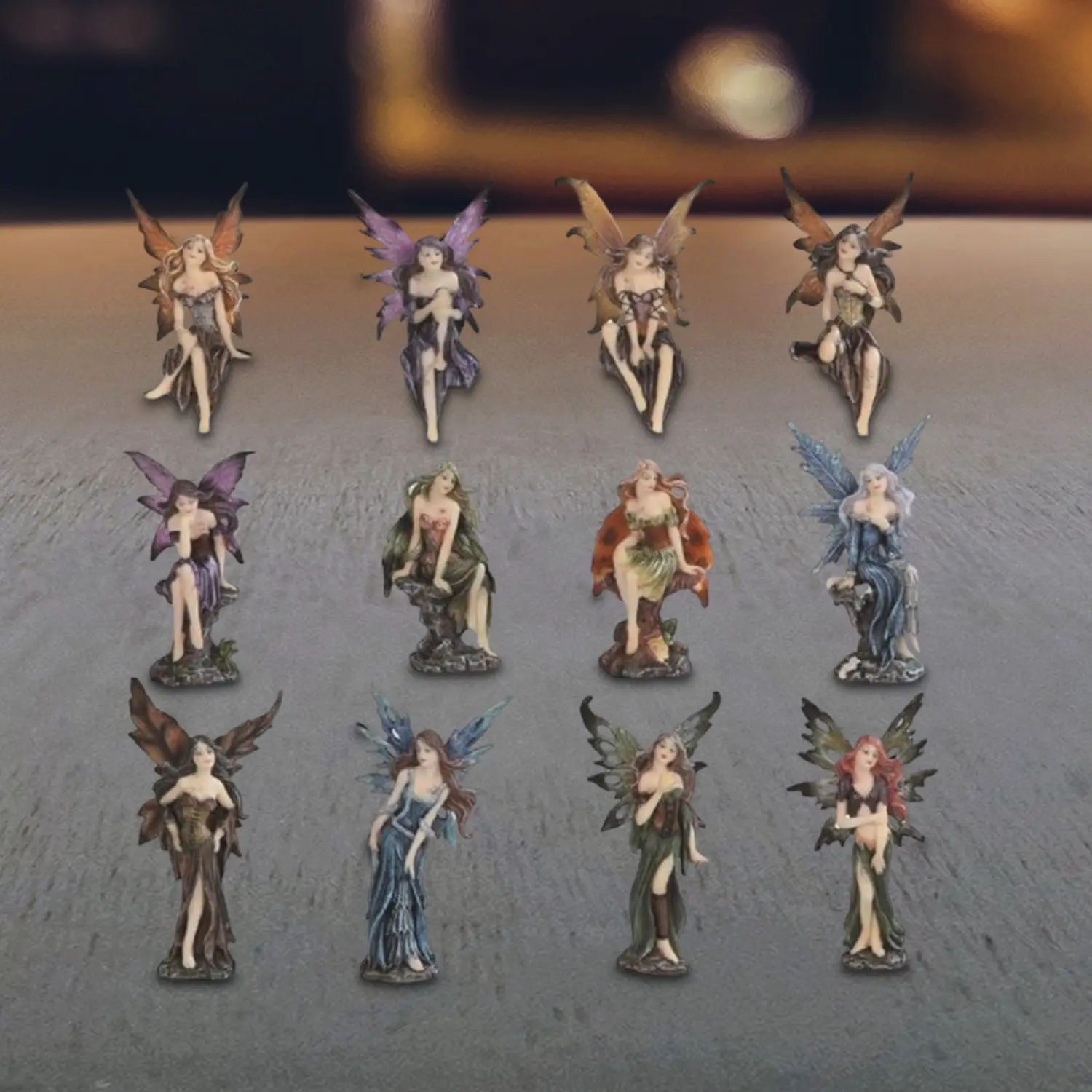 12-PC Mini Fairy with Multi Poses 5"H Miniature Fairy Fantasy Decoration Figurine Set