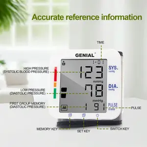 8-in-1 wrist blood pressure monitor large LED display English voice playback  wrist blood pressure cuff 99 x 2 measurement memory portable health kit home cardiac exercise care and the elderly one-touch operation Trusted by Families Loved by Parents