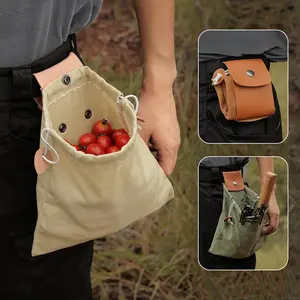 Outdoor Camping Foraging Bag – Foldable Canvas Waist Pack for Fruit Picking & Tool Storage