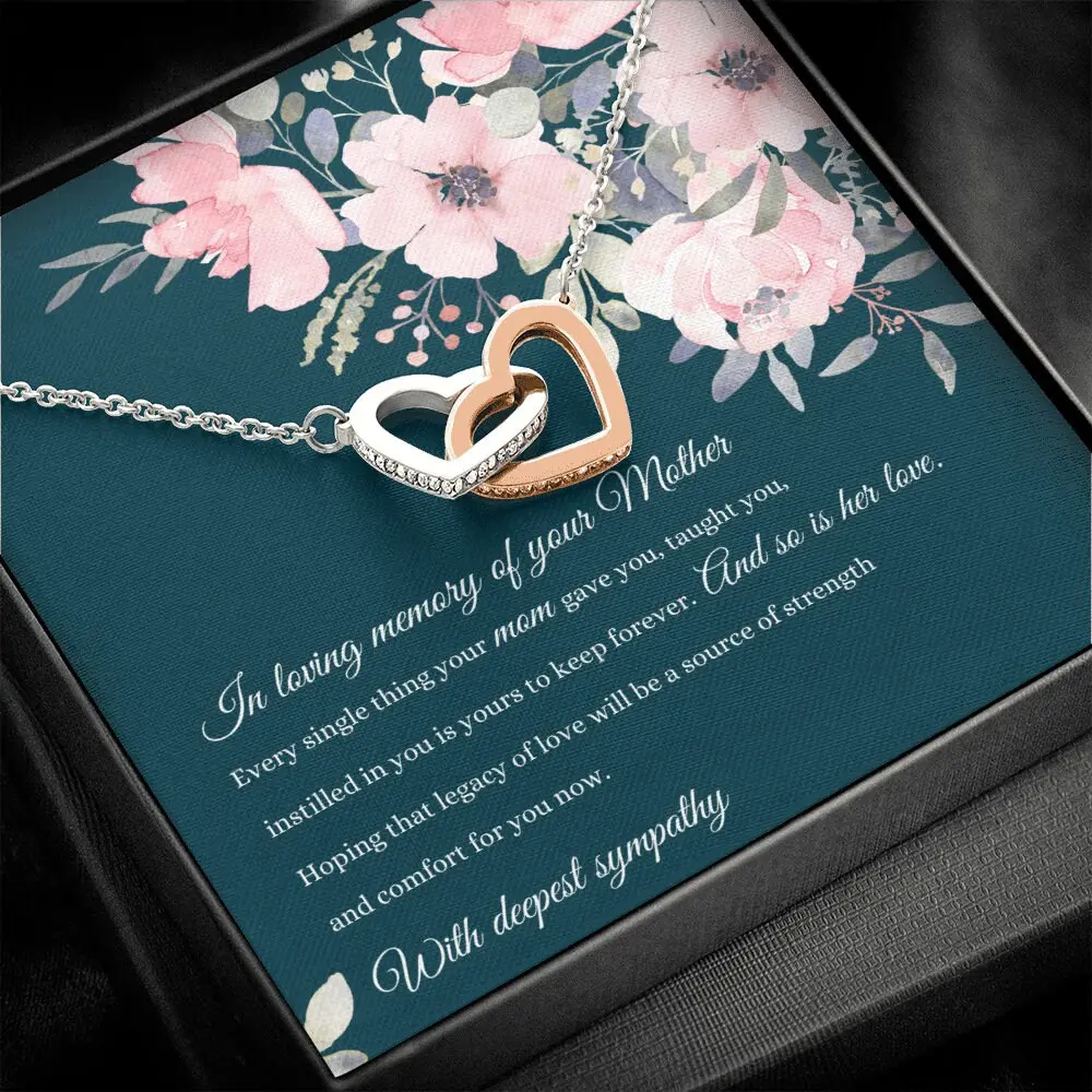 Personalized Gift, Christmas Gift, Handmade Necklace, Message Card Jewelry, Message Necklace, Necklace Custom Card In Loving Memory of Mother Gift, Mother Loss Necklace, Sympathy Gift, Grief Gift V3