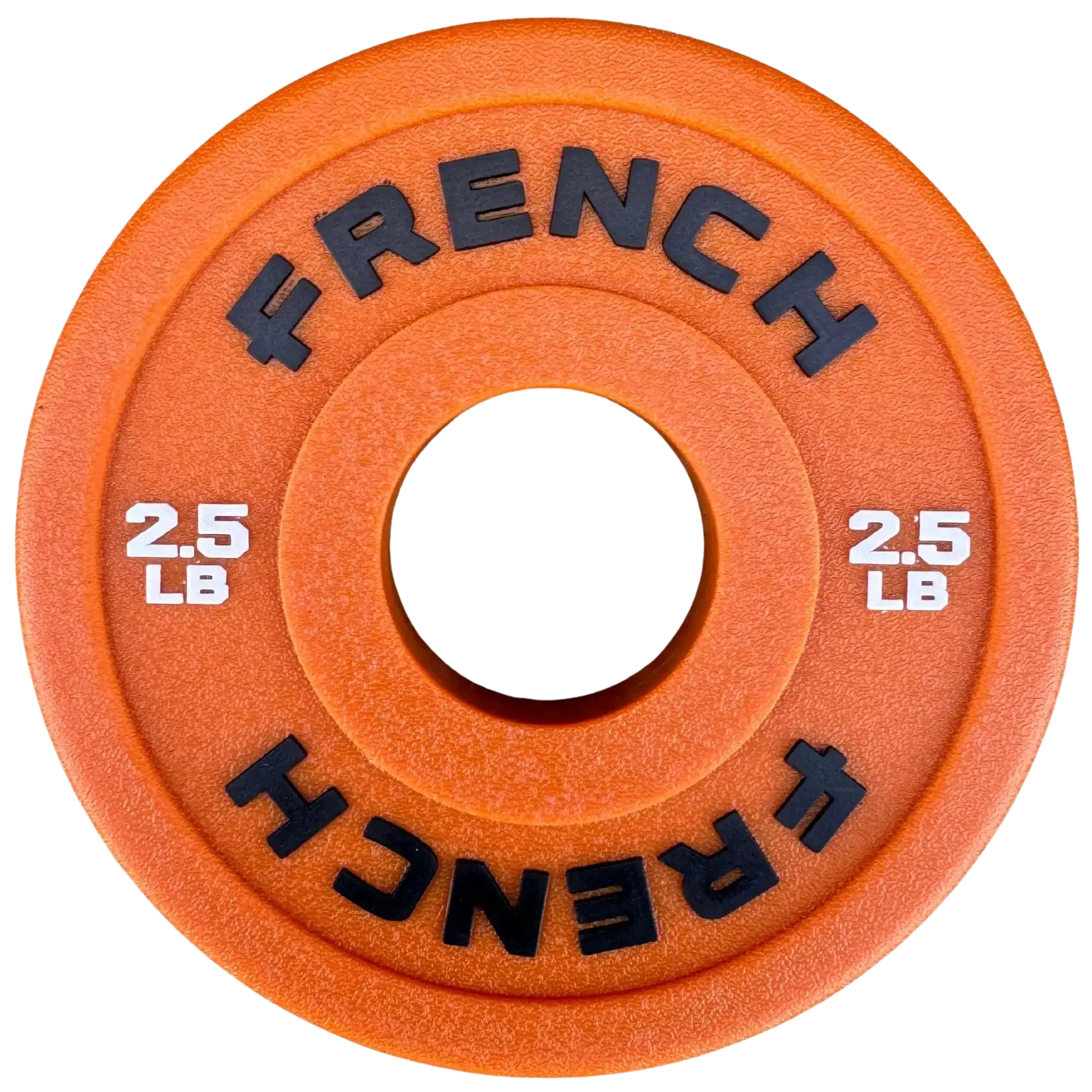 2.5 lbs Colored (Orange) New French Urethane Bumper Plate - High Durometer Urethane, 140mm Hard Chrome, for Barbell Weight Lifting, Gym Fit Weight Lifting, Long-Lasting Durability, Reduced Sleeve Friction, Markings Molded, Weightlifting, Resistance Traini