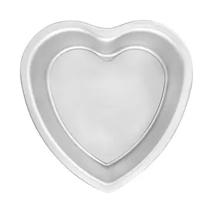 Fat Daddio's PHT-L83 Anodized Aluminum Removable Bottom Heart Cake Pan, 8 x 3 inch