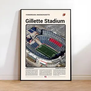 Gillette Stadium Printable Wall Art, New England Patriots Stadium Poster, Massachusetts Football Decor, NFL Wall Art