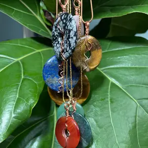 Crystal Donuts | Copper Wrapped Necklace Daily wear