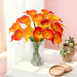 10 Pcs Artificial Calla Lily Flowers, Plastic Faux Calla Lilies Bouquet, Realistic Fake Flowers for Home Decor, Wedding Centerpieces, Lifelike Artificial Flower
