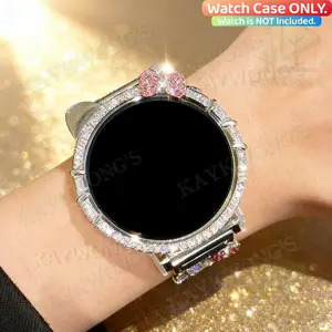 KAYKWONG'S Cartoon Cat Rhinestone Watch Case, Fits for Huawei Watch Gt4/5/6, Huawei Watch Fit3/4 Pro, 8/9/10NFC Series, 41mm/42mm/46mm, Full Coverage Protection, Smartwatch Accessories