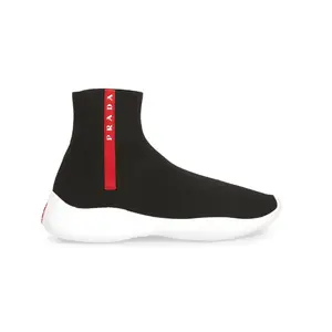 Prada Women's Casual Sock Sneaker - Black Shoe, Comfortable Trainer, Stylish Footwear