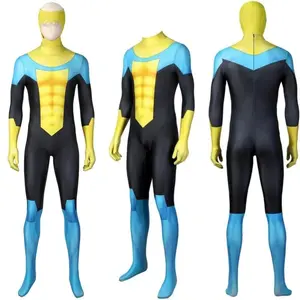 Mark Invincible Cosplay Costume Adult Man 3D Printed Elastic Mark Zentai Suit with Mask Outfit Halloween Fancy Dress Custom Made