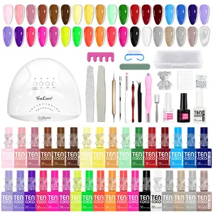 Tencoco 35 Colors Gel Nail Polish Kit Deluxe Edition, 99 PCS Gel Polish Nail Kit with 1 Crystal Cat Eye Gel,Include Nail Art Tools Set, UV Light, Crystal Teddy Bear, 3 in 1 Magnet, Nail Gel Polish Set, Perfect Gift for Women #SummerVibes