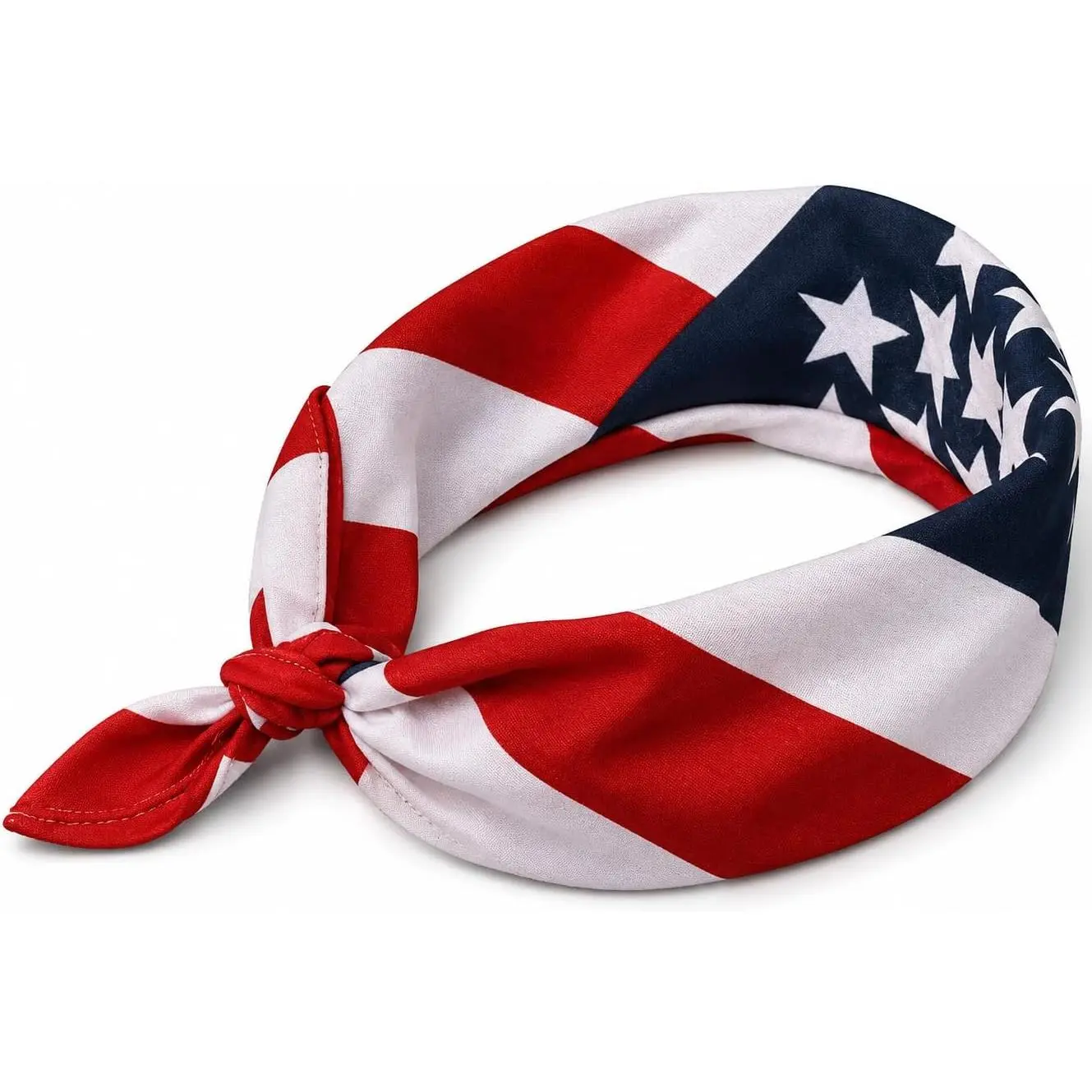 Red White and Blue American Flag Bandana Headband USA for Men and Women - Neck and Face Scarf Head Wrap