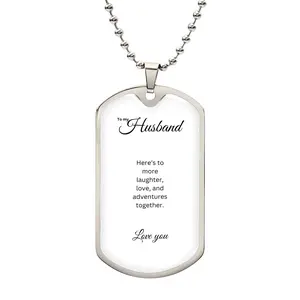 To My Husband: Luxury Graphic Dog Tag Necklace with heartfelt message