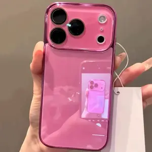 Glass Glossy Window Case, Luxury Design, For iPhone 17, Air 16, 15, 14, 13, Pro Max and Plus, Shockproof Shield, Original Phone Cover