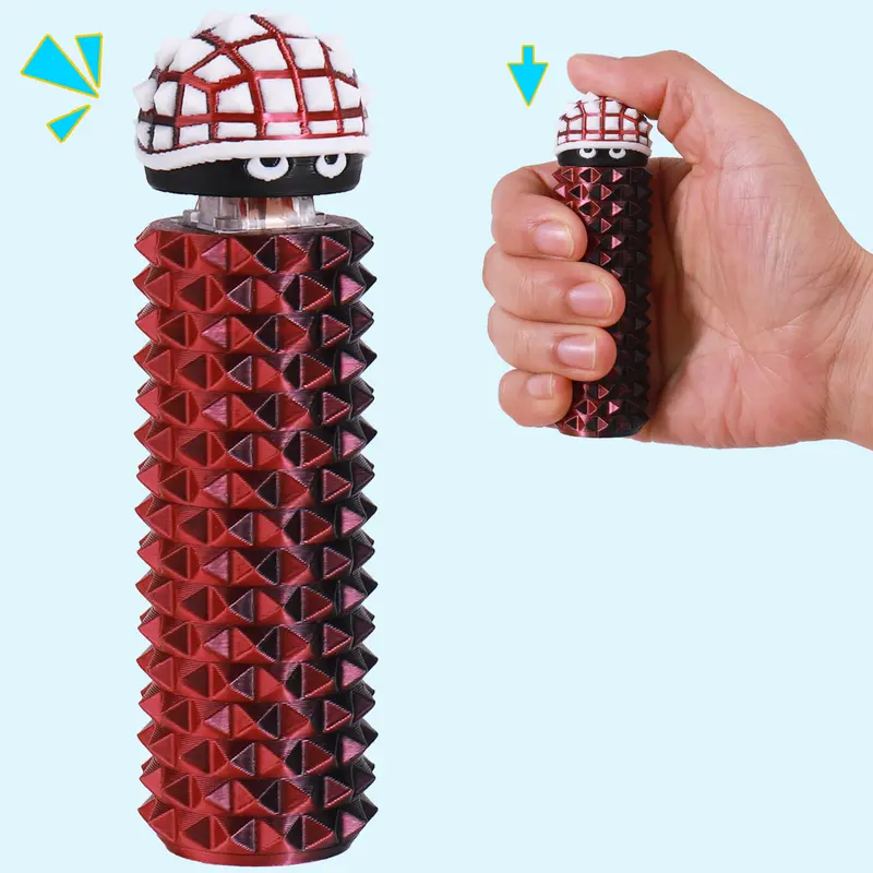 3D Printed PLA Plastic Cute Turtle Clicker Fidget Toy - Non-Rotating Spiky Sensory Keychain, ADHD Anxiety Relief, Stress Relief Gadget, Compact 3Dprinted Stuff Portable Pocket Toy for Adults