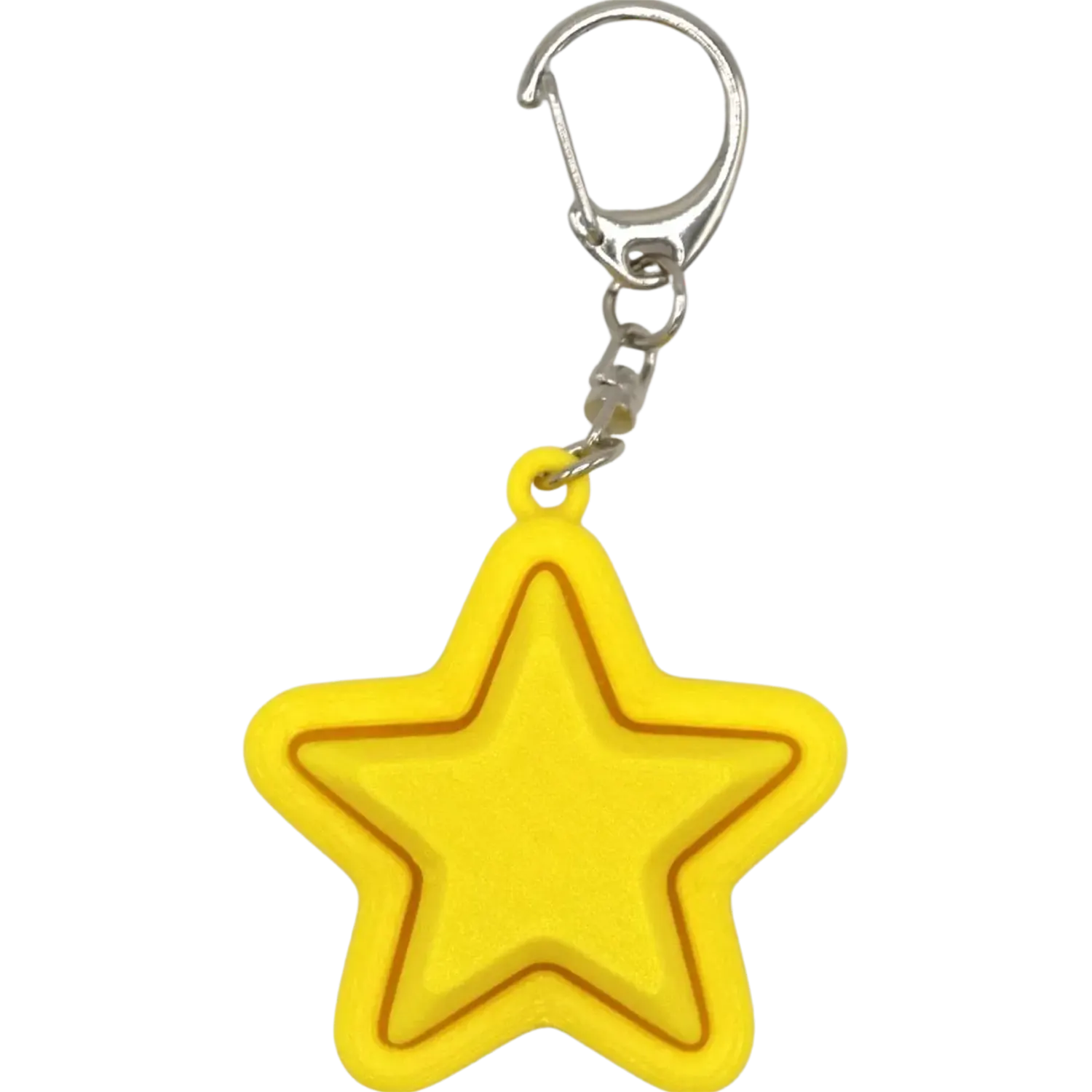 Yellow Star Fidget Clicker: keychain accessory, stress relief, cute must have