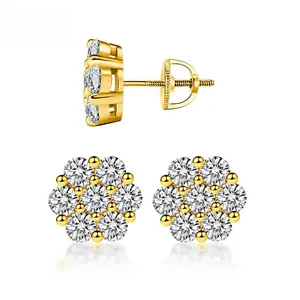 "Forever in Bloom" Flower Stud Earrings | S925, D Colour VVS Moissanite, Screw/Butterfly Backs, Elegant Jewellery Gift for Any Occasion